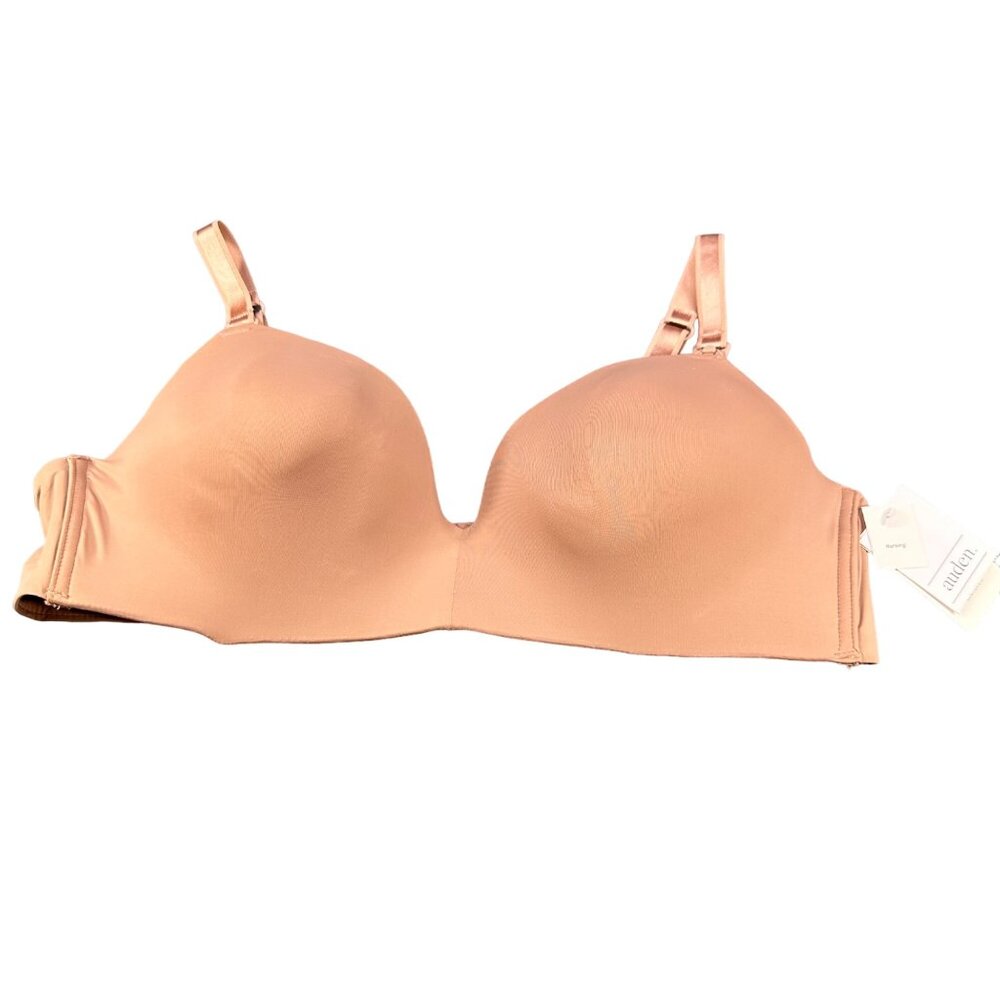 Auden Women's Size 40C Nursing Bra Lightly Lined Wireless 2 Way Straps Mauve New